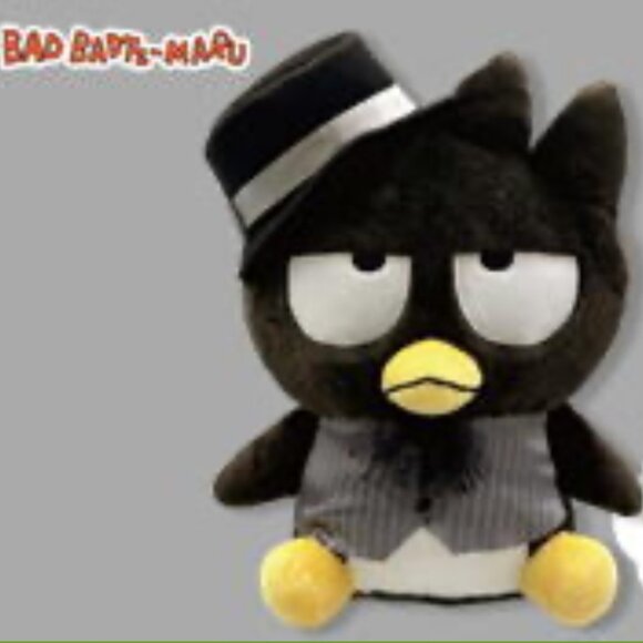 New Bad Badtz-Maru Nostalgic Monotone 25cm Sanrio Plush Toreba Japan - Picture 1 of 3
